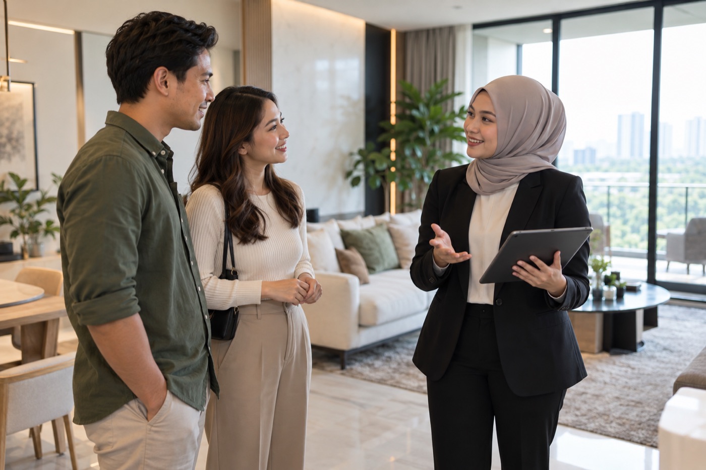 A salesperson looking at a customer card that remembers budget, needs and promises.